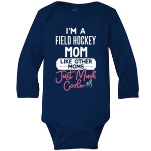 Cool Mothers Day Design Field Hockey Mom Great Gift Baby Long Sleeve Bodysuit