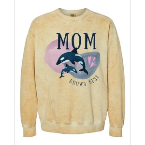 Cute Mothers Day Design Mom Knows Best Colorblast Crewneck Sweatshirt