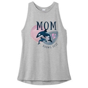 Cute Mothers Day Design Mom Knows Best Ladies PosiCharge Tri-Blend Wicking Tank