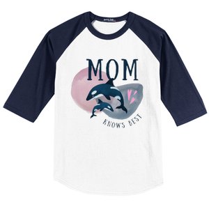 Cute Mothers Day Design Mom Knows Best Baseball Sleeve Shirt