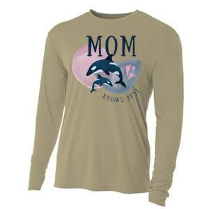 Cute Mothers Day Design Mom Knows Best Cooling Performance Long Sleeve Crew