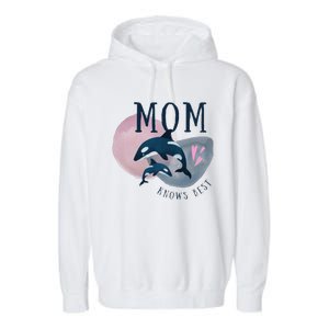 Cute Mothers Day Design Mom Knows Best Garment-Dyed Fleece Hoodie