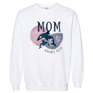 Cute Mothers Day Design Mom Knows Best Garment-Dyed Sweatshirt