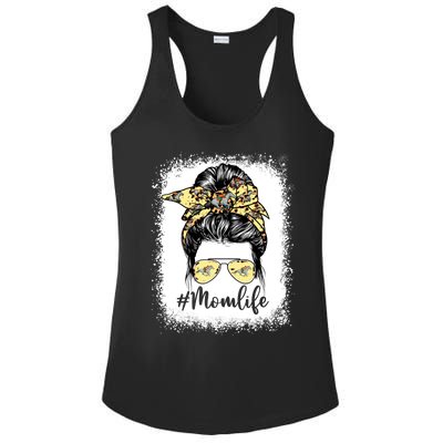 Cute Mother's Day Equestrian Mom Life Messy Bun Game Day Gift Ladies PosiCharge Competitor Racerback Tank