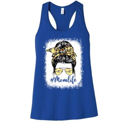 Cute Mother's Day Equestrian Mom Life Messy Bun Game Day Gift Women's Racerback Tank