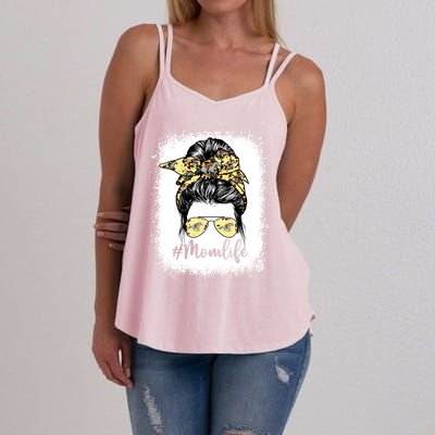 Cute Mother's Day Equestrian Mom Life Messy Bun Game Day Gift Women's Strappy Tank