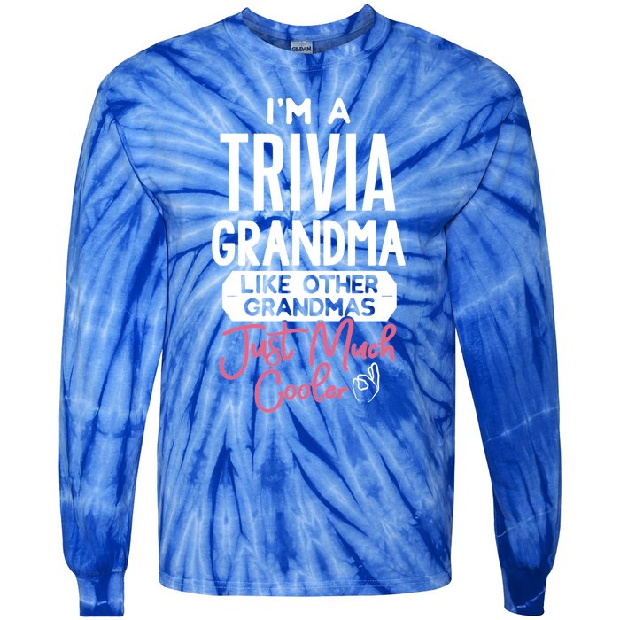 Cool Mothers Day Design Trivia Grandma Meaningful Gift Tie-Dye Long Sleeve Shirt