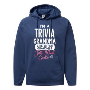 Cool Mothers Day Design Trivia Grandma Meaningful Gift Performance Fleece Hoodie