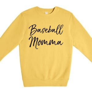 Cute Mother's Day Gift Tee Ball Mom Baseball Momma Gift Premium Crewneck Sweatshirt