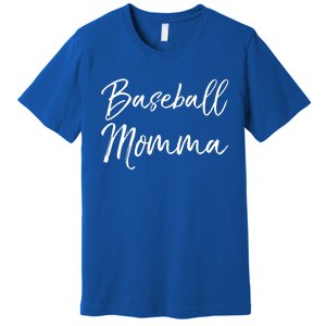 Cute Mother's Day Gift Tee Ball Mom Baseball Momma Gift Premium T-Shirt