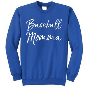 Cute Mother's Day Gift Tee Ball Mom Baseball Momma Gift Tall Sweatshirt