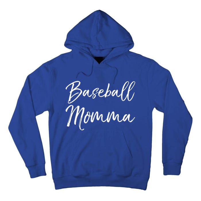 Cute Mother's Day Gift Tee Ball Mom Baseball Momma Gift Tall Hoodie