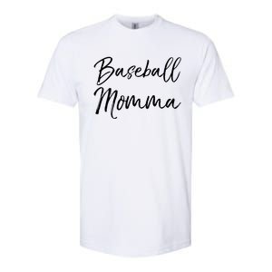 Cute Mother's Day Gift Tee Ball Mom Baseball Momma Gift Softstyle CVC T-Shirt