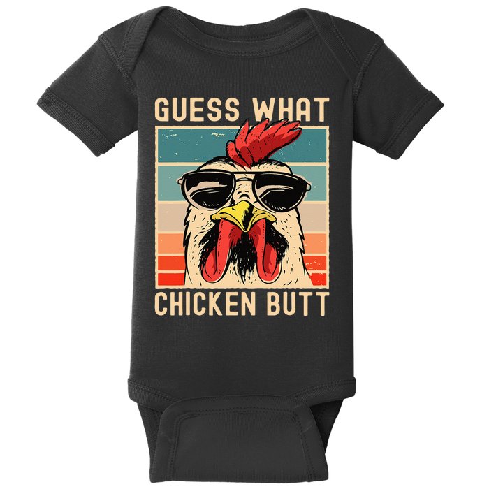 Chicken Meme Design  Guess What Chicken Butt  Baby Bodysuit