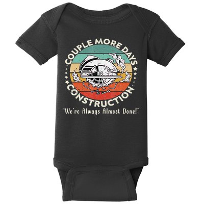 Couple More Days Construction We’re Always Almost Done Baby Bodysuit