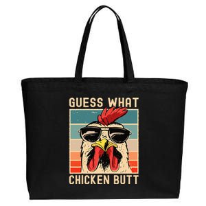 Chicken Meme Design Guess What Chicken Butt Cotton Canvas Jumbo Tote