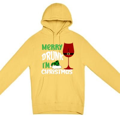 Christmas Merry Drunk IM Christmas Wine Santa Gift Premium Pullover Hoodie