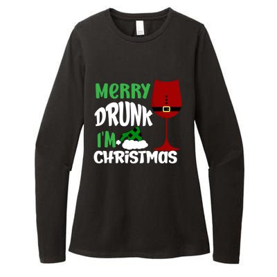 Christmas Merry Drunk IM Christmas Wine Santa Gift Womens CVC Long Sleeve Shirt