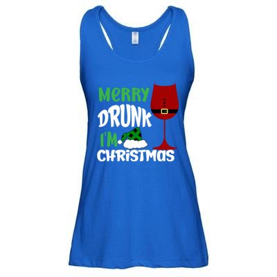 Christmas Merry Drunk IM Christmas Wine Santa Gift Ladies Essential Flowy Tank