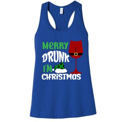 Christmas Merry Drunk IM Christmas Wine Santa Gift Women's Racerback Tank