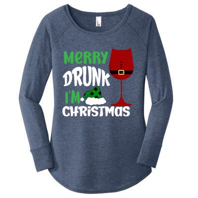 Christmas Merry Drunk IM Christmas Wine Santa Gift Women's Perfect Tri Tunic Long Sleeve Shirt