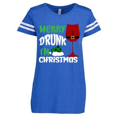 Christmas Merry Drunk IM Christmas Wine Santa Gift Enza Ladies Jersey Football T-Shirt