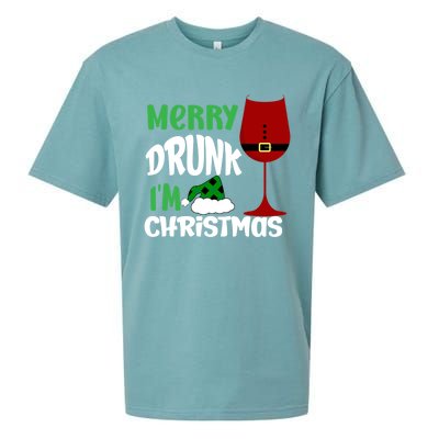 Christmas Merry Drunk IM Christmas Wine Santa Gift Sueded Cloud Jersey T-Shirt