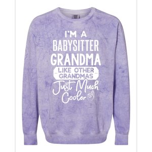 Cool Mothers Day Design Sitter Grandma Gift Colorblast Crewneck Sweatshirt