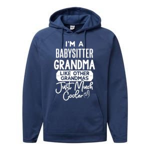 Cool Mothers Day Design Sitter Grandma Gift Performance Fleece Hoodie