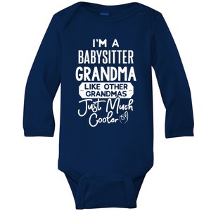 Cool Mothers Day Design Sitter Grandma Gift Baby Long Sleeve Bodysuit