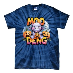 Cute Moo Deng Bouncy Pig In Thai Halloween Baby Hippopotamus Tie-Dye T-Shirt