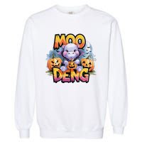 Cute Moo Deng Bouncy Pig In Thai Halloween Baby Hippopotamus Garment-Dyed Sweatshirt