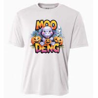 Cute Moo Deng Bouncy Pig In Thai Halloween Baby Hippopotamus Cooling Performance Crew T-Shirt