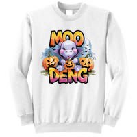 Cute Moo Deng Bouncy Pig In Thai Halloween Baby Hippopotamus Sweatshirt