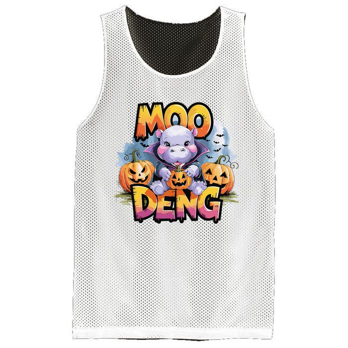 Cute Moo Deng Bouncy Pig In Thai Halloween Baby Hippopotamus Mesh Reversible Basketball Jersey Tank