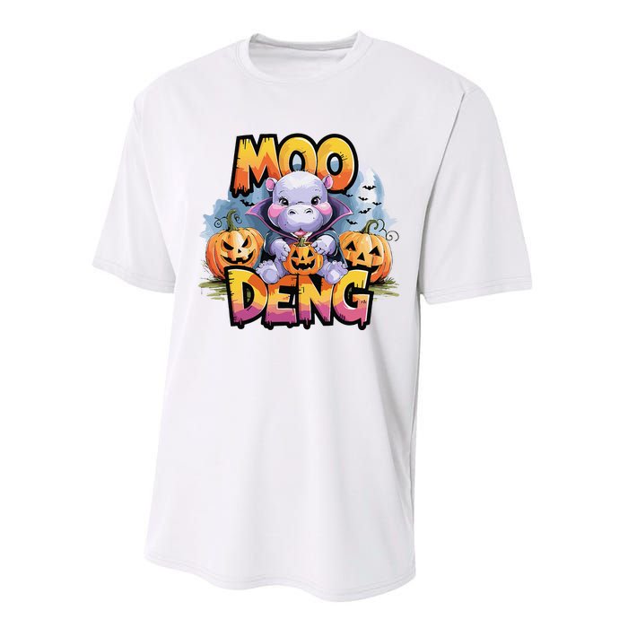 Cute Moo Deng Bouncy Pig In Thai Halloween Baby Hippopotamus Performance Sprint T-Shirt