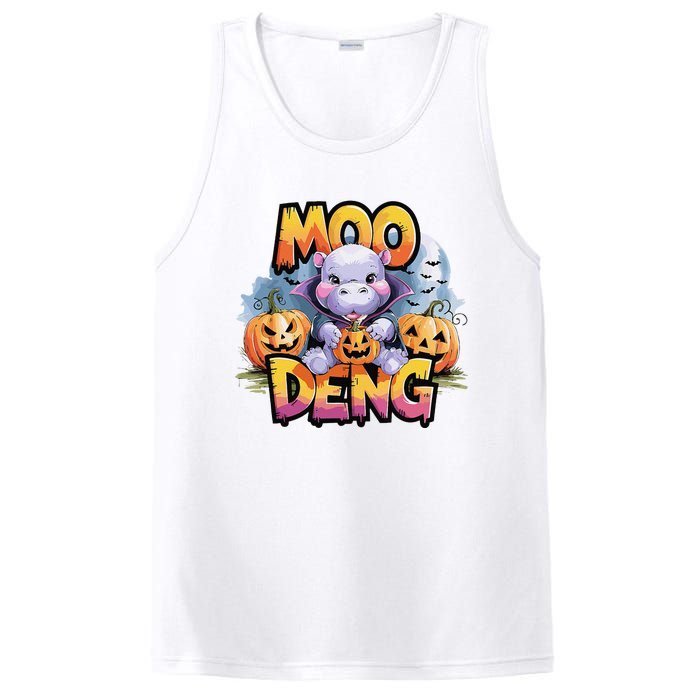 Cute Moo Deng Bouncy Pig In Thai Halloween Baby Hippopotamus PosiCharge Competitor Tank