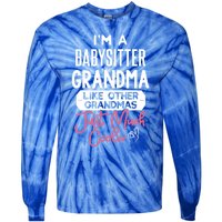 Cool Mothers Day Design Sitter Grandma Gift Tie-Dye Long Sleeve Shirt