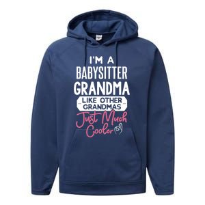 Cool Mothers Day Design Sitter Grandma Gift Performance Fleece Hoodie