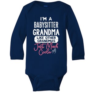 Cool Mothers Day Design Sitter Grandma Gift Baby Long Sleeve Bodysuit