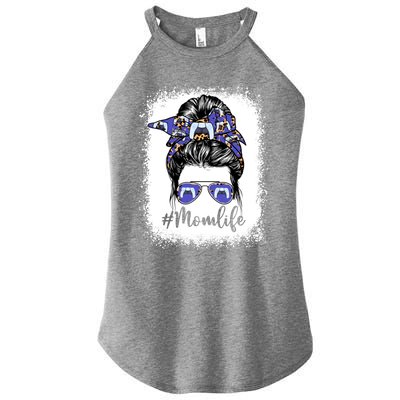 Cute Mother's Day Video Game Mom Life Messy Bun Game Day Gift Women’s Perfect Tri Rocker Tank