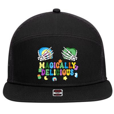 Colorful Magically Delicious Sexy Shamrock St Patrick's Day 7 Panel Mesh Trucker Snapback Hat