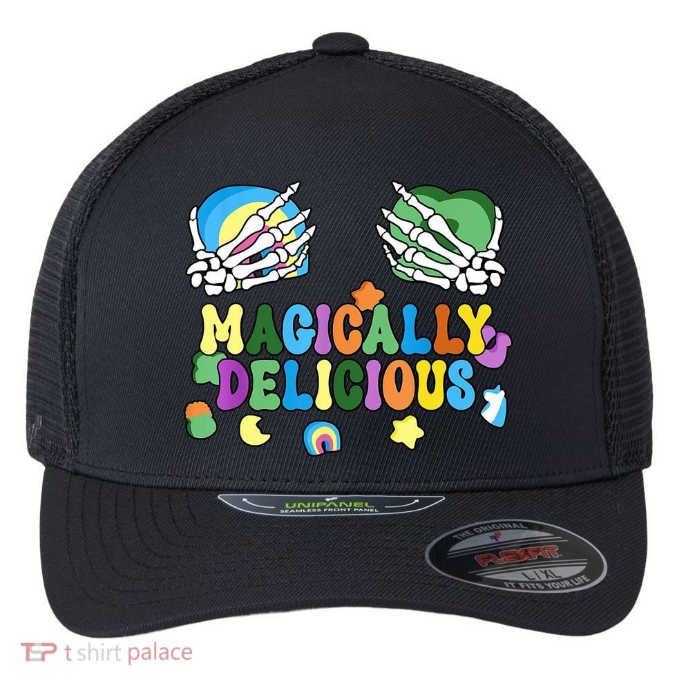 Colorful Magically Delicious Sexy Shamrock St Patrick's Day Flexfit Unipanel Trucker Cap