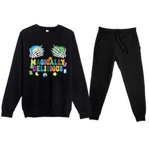 Colorful Magically Delicious Sexy Shamrock St Patrick's Day Premium Crewneck Sweatsuit Set