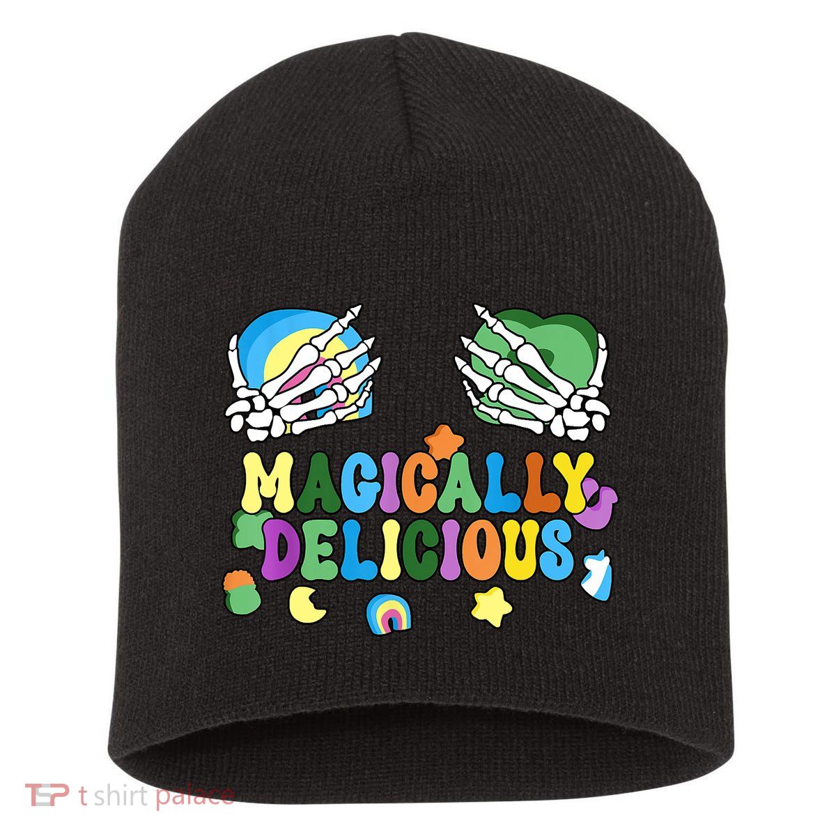 Colorful Magically Delicious Sexy Shamrock St Patrick's Day Short Acrylic Beanie