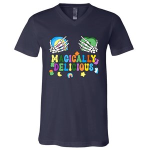 Colorful Magically Delicious Sexy Shamrock St Patrick's Day V-Neck T-Shirt