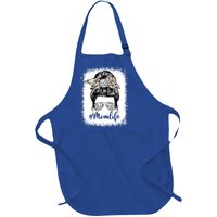 Cute Mother's Day Volleyball Mom Life Messy Bun Game Day Cute Gift Full-Length Apron With Pockets