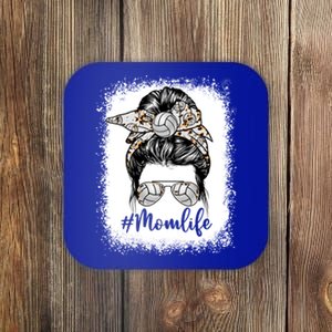 Cute Mother's Day Volleyball Mom Life Messy Bun Game Day Cute Gift Coaster