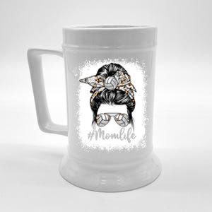 Cute Mother's Day Volleyball Mom Life Messy Bun Game Day Cute Gift Beer Stein