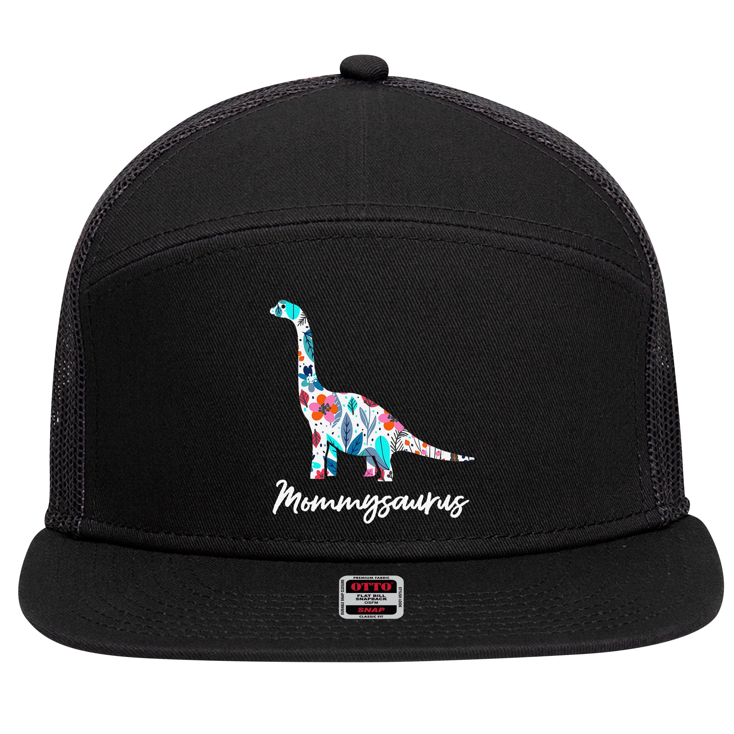 Cute Mommysaurus Dinosaur Mothers Day Gift Idea 7 Panel Mesh Trucker Snapback Hat